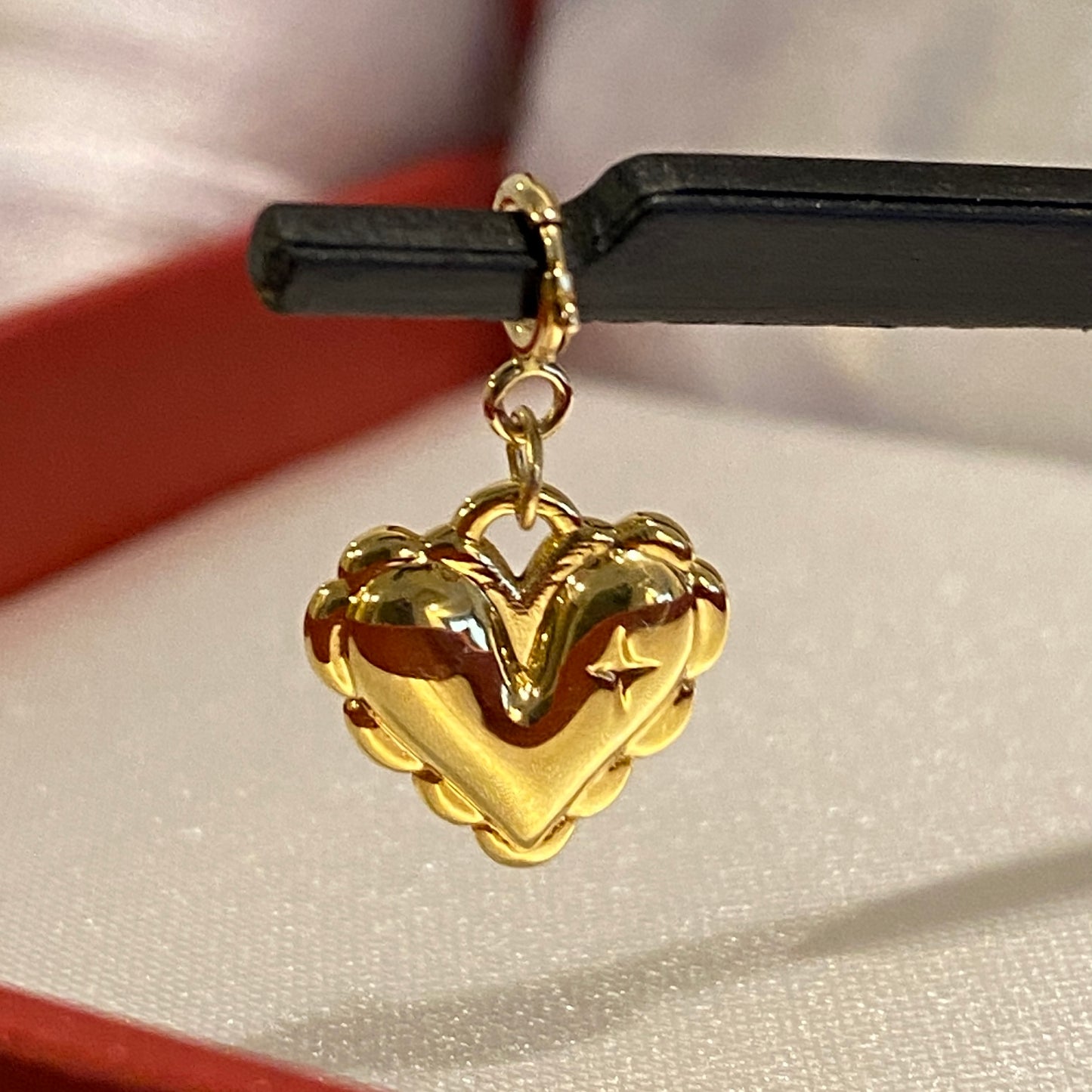 K18YG チャーム ペンダント ハート ティアドロップ 三角形 スクエア エンドパーツ 18k 引き輪