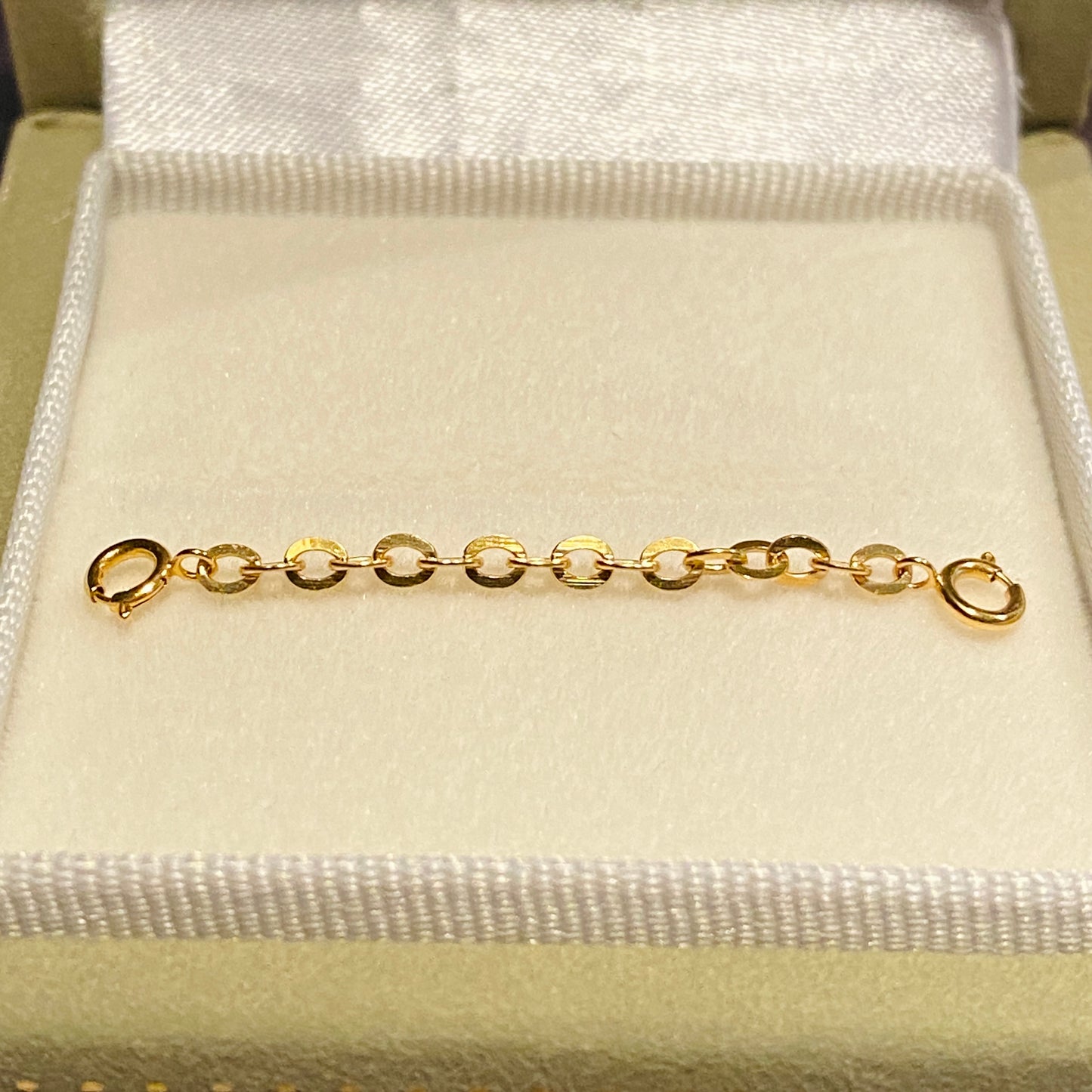 18K Yellow Gold, White Gold, and PG Azuki Chain with Clasp, Adjuster, 3cm-10cm, Necklace/Bracelet Parts