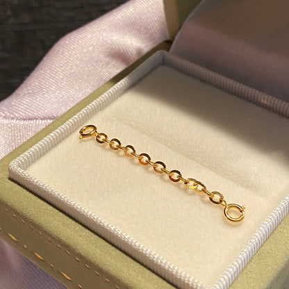 18K Yellow Gold, White Gold, and PG Azuki Chain with Clasp, Adjuster, 3cm-10cm, Necklace/Bracelet Parts