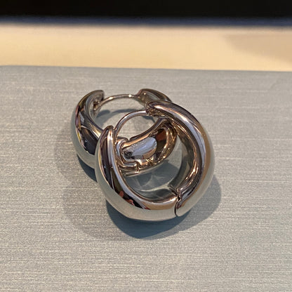 K18YG WG 中折れ フープピアス 18金 イエローゴールド ホワイトゴールド ぷっくり 中空 ティアドロップ 雫 18K