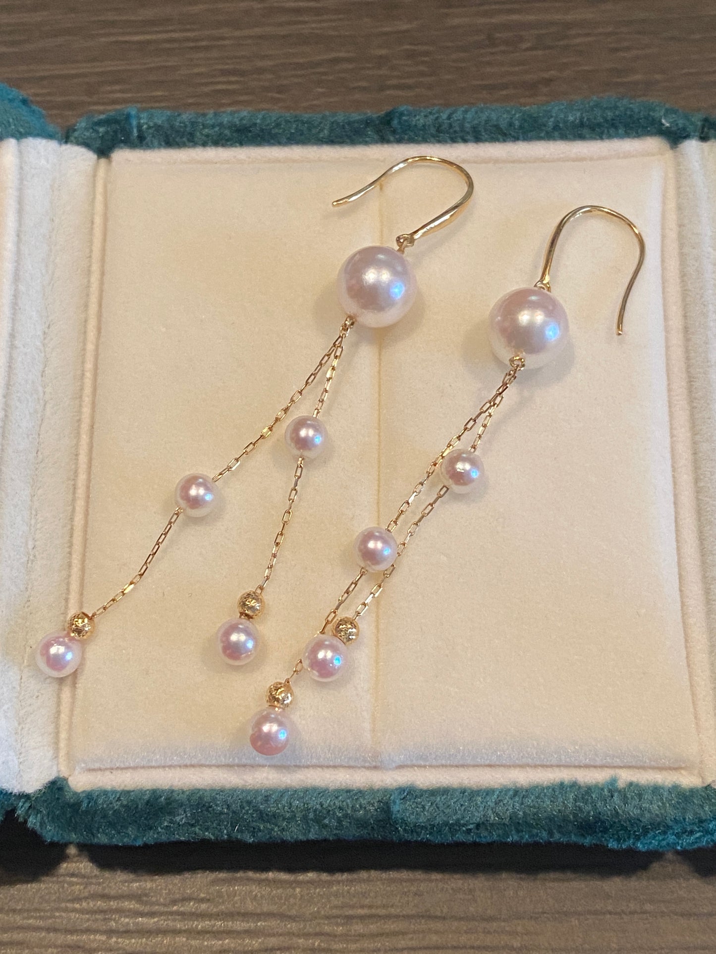 K18YG あこや真珠 ピアス ペンダントトップ 18金 真珠 パール 18K ネックレスチャーム 揺れる ロング