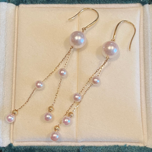 18K Yellow Gold Akoya Pearl Pendant Charm, 3-8.5mm, 18K Yellow Gold Pearl, 18K Akoya Necklace Pendant Top