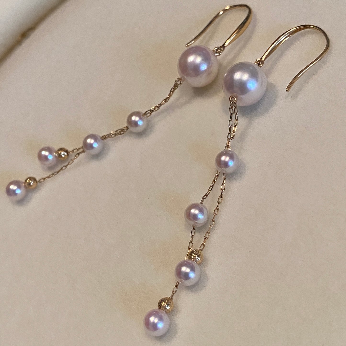 K18YG あこや真珠 ピアス ペンダントトップ 18金 真珠 パール 18K ネックレスチャーム 揺れる ロング