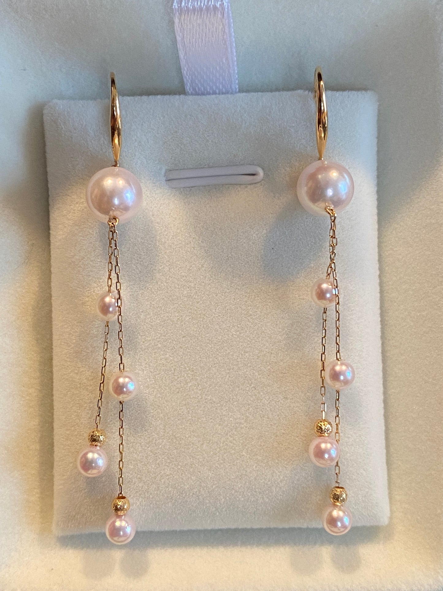 K18YG あこや真珠 ピアス ペンダントトップ 18金 真珠 パール 18K ネックレスチャーム 揺れる ロング