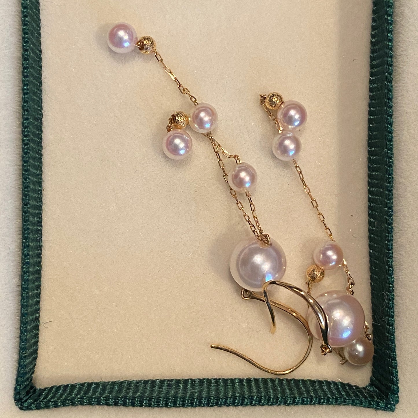 K18YG あこや真珠 ピアス ペンダントトップ 18金 真珠 パール 18K ネックレスチャーム 揺れる ロング
