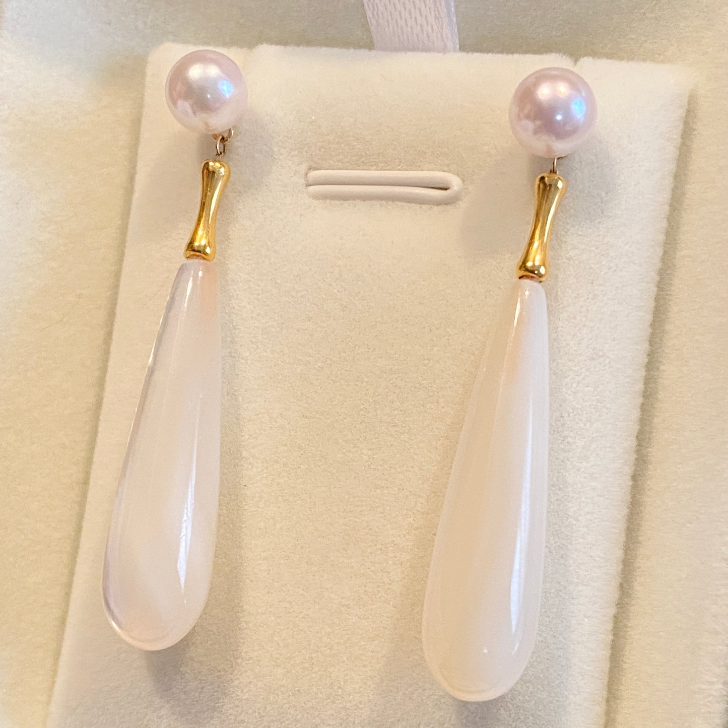 K18YG あこや真珠 ピアス ドロップピアス 18K アコヤ真珠 あこや パール 真珠 ティアドロップ 大ぶり 大きめ 雫 揺れる