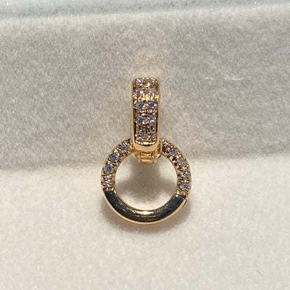K18YG WG PG ダイヤモンド マルチバチカン 18K イエローゴールド ロック付き コネクター ペンダントホルダー 貴金属パーツ クラスプ