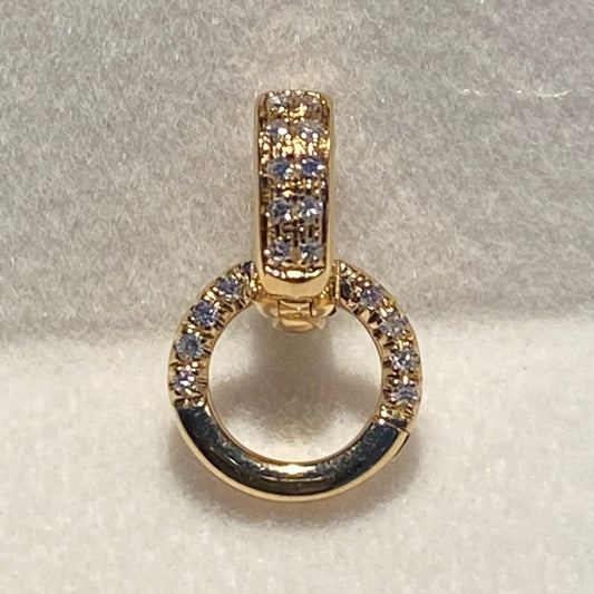 K18YG WG PG ダイヤモンド マルチバチカン 18K イエローゴールド ロック付き コネクター ペンダントホルダー 貴金属パーツ クラスプ
