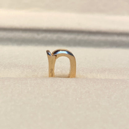 K18WG K18YG Clicker Parts Oval Bail Charm Necklace Parts Jewelry Parts Charm Link Top Link 18K Yellow Gold White Gold
