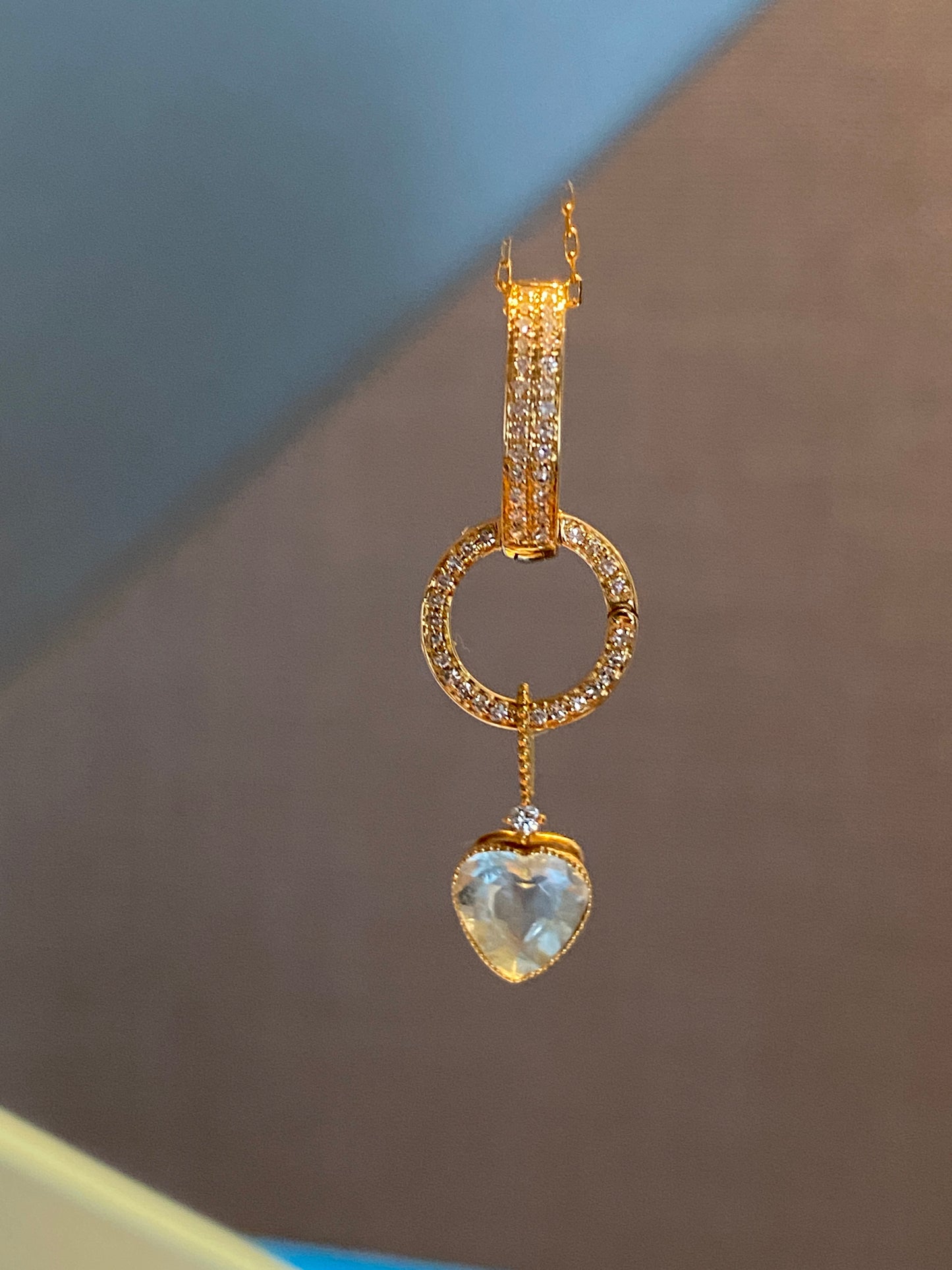 K18PG YG WG Parts Bail Charm Diamond Diamond Clasp 18K Gold Full Diamond Necklace Parts Pendant Parts Clasp with Lock Large Multi-Bail
