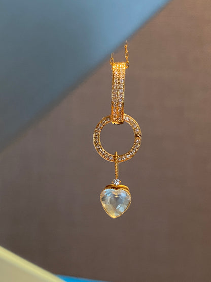 K18PG YG WG Parts Bail Charm Diamond Diamond Clasp 18K Gold Full Diamond Necklace Parts Pendant Parts Clasp with Lock Large Multi-Bail