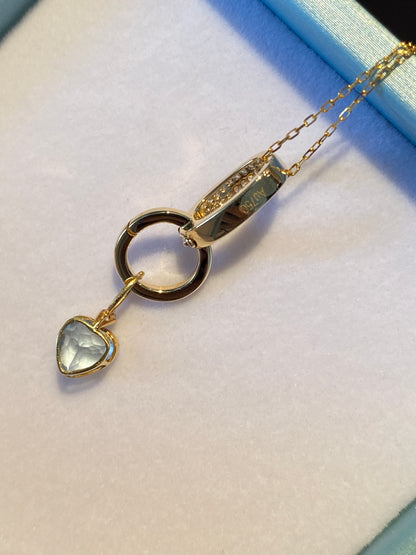 K18PG YG WG Parts Bail Charm Diamond Diamond Clasp 18K Gold Full Diamond Necklace Parts Pendant Parts Clasp with Lock Large Multi-Bail