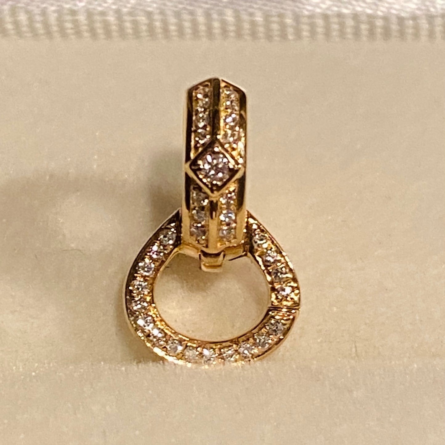 K18YG WG PG Bail Parts Diamond Charm Setting Diamond 18K Chain Parts Pendant Parts Necklace Parts with Lock K18 YG Clasp Multi-Bail