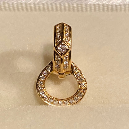 K18YG WG PG Bail Parts Diamond Charm Setting Diamond 18K Chain Parts Pendant Parts Necklace Parts with Lock K18 YG Clasp Multi-Bail