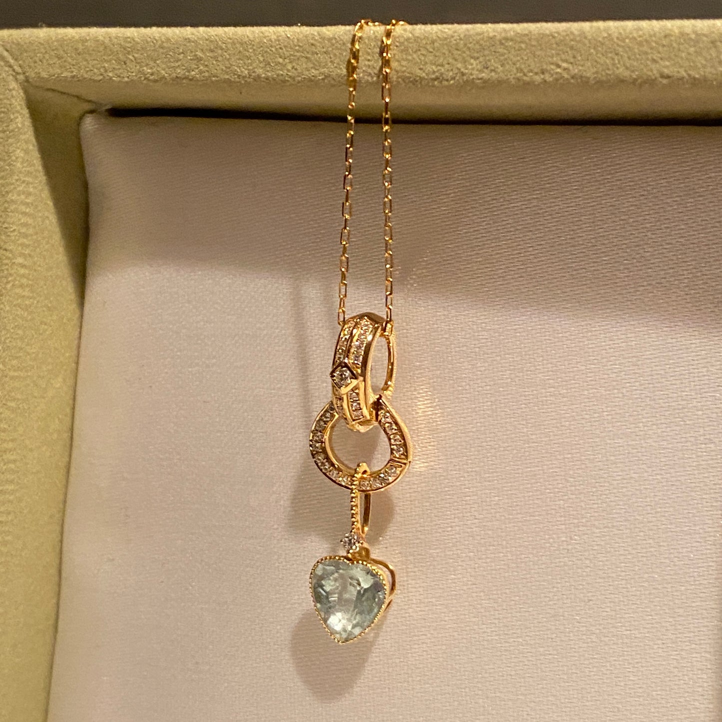 K18YG WG PG Bail Parts Diamond Charm Setting Diamond 18K Chain Parts Pendant Parts Necklace Parts with Lock K18 YG Clasp Multi-Bail