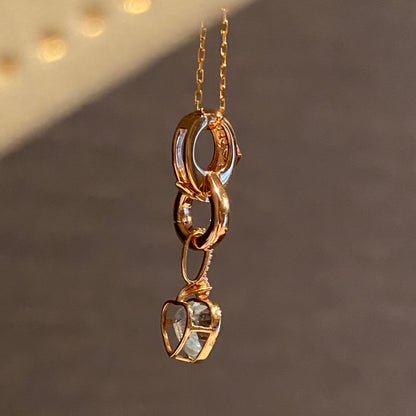 K18YG WG PG Bail Parts Diamond Charm Setting Diamond 18K Chain Parts Pendant Parts Necklace Parts with Lock K18 YG Clasp Multi-Bail