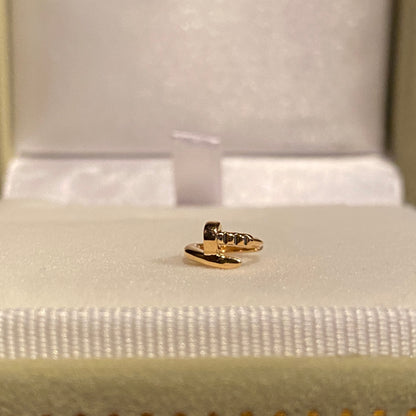 K18YG PG WG シングルピアス 内径6mm 釘 リングピアス 18k フープ ミニ 小さめ