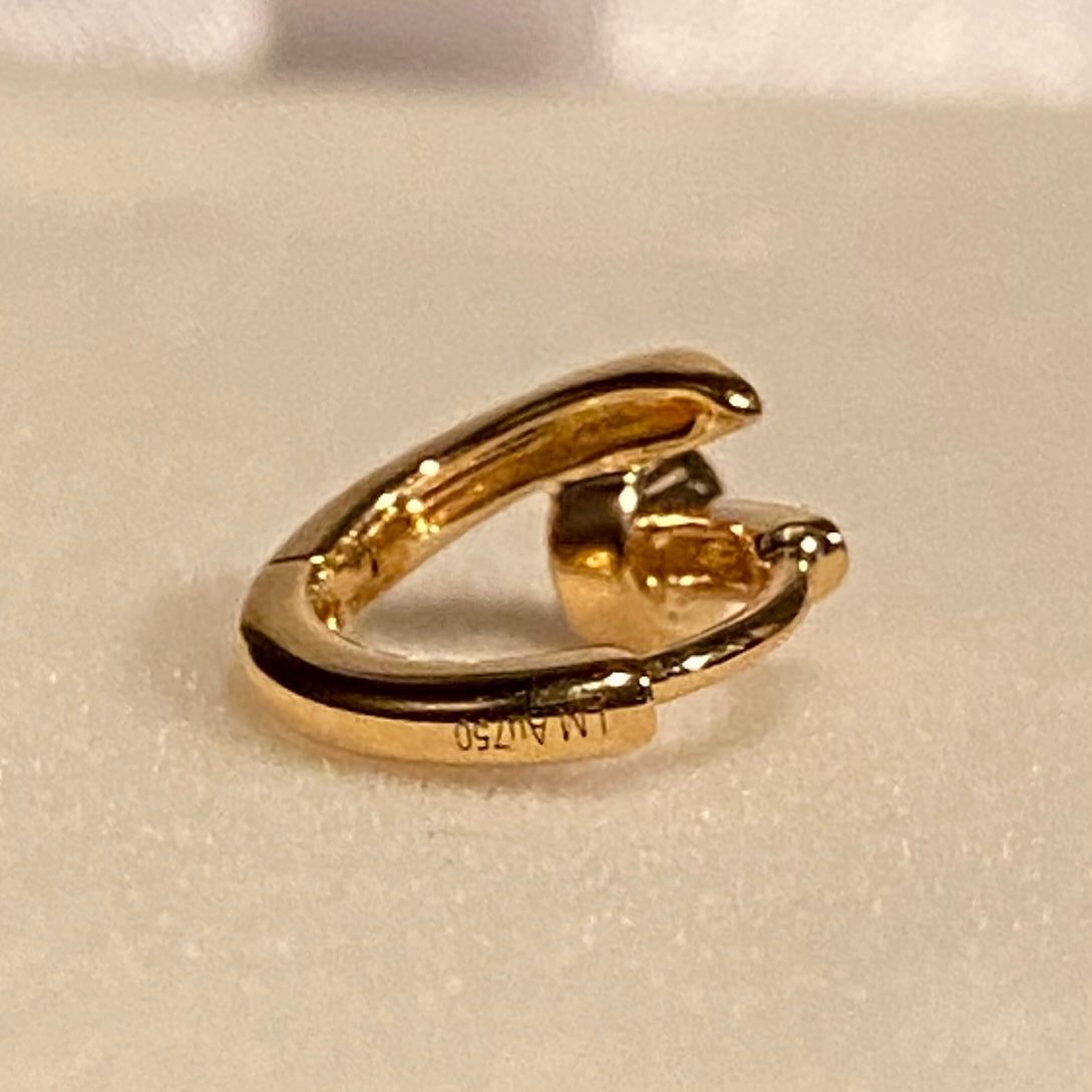 K18YG PG WG シングルピアス 内径6mm 釘 リングピアス 18k フープ ミニ 小さめ