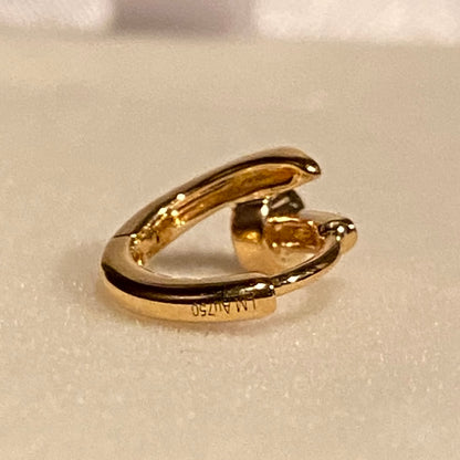 K18YG PG WG シングルピアス 内径6mm 釘 リングピアス 18k フープ ミニ 小さめ
