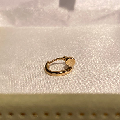 K18YG PG WG シングルピアス 内径6mm 釘 リングピアス 18k フープ ミニ 小さめ
