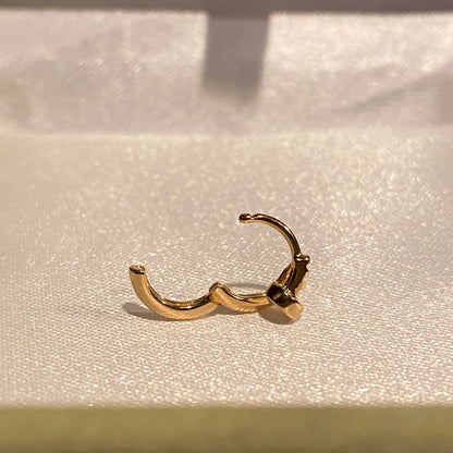 K18YG PG WG シングルピアス 内径6mm 釘 リングピアス 18k フープ ミニ 小さめ