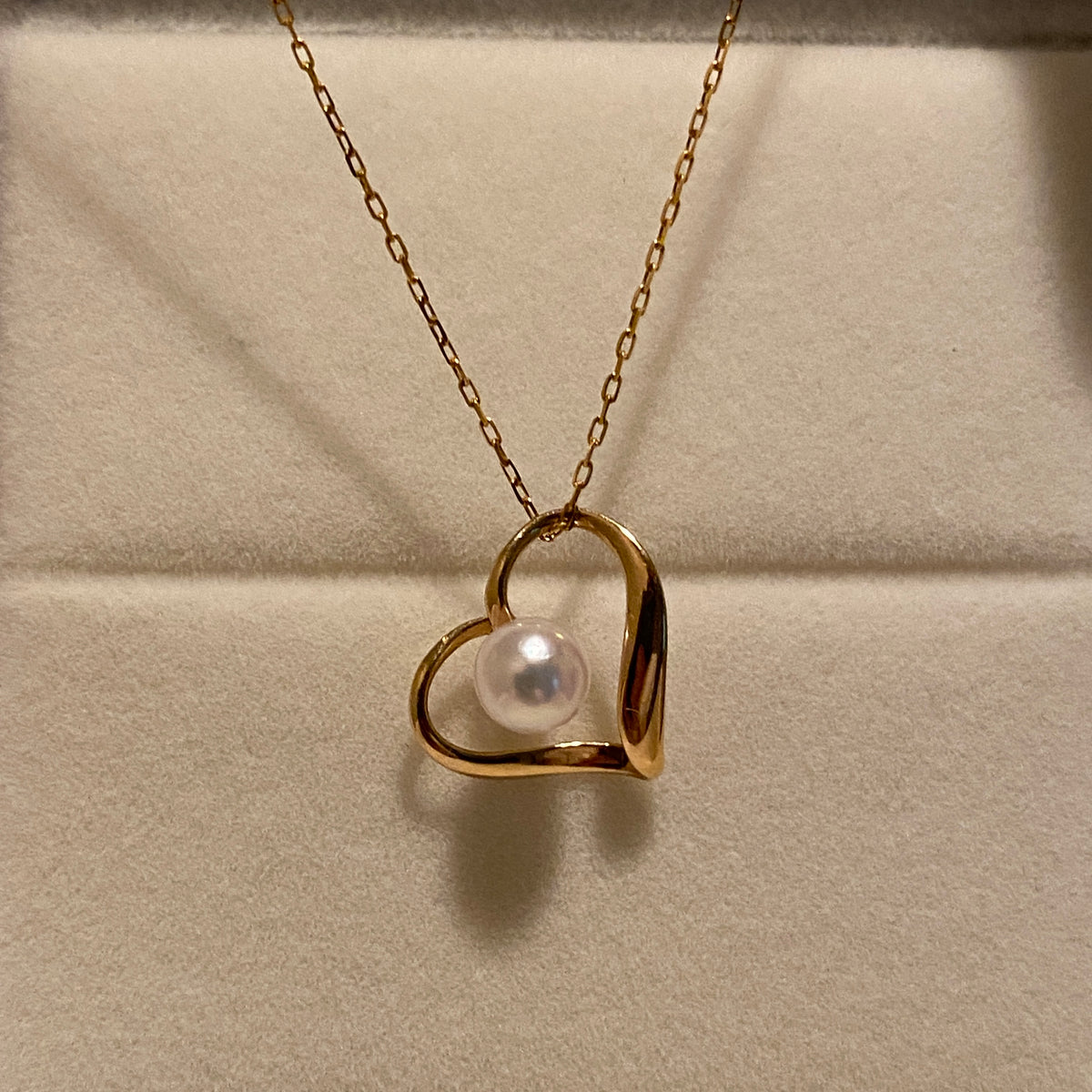 K18YG あこや真珠 パール ハート ペンダント イエローゴールド YG 18K あこや アコヤ真珠 ネックレスチャーム チャーム