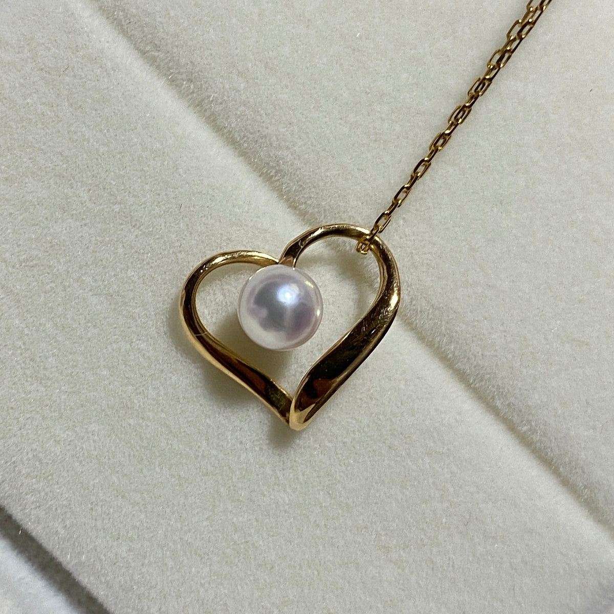 K18YG あこや真珠 パール ハート ペンダント イエローゴールド YG 18K あこや アコヤ真珠 ネックレスチャーム チャーム