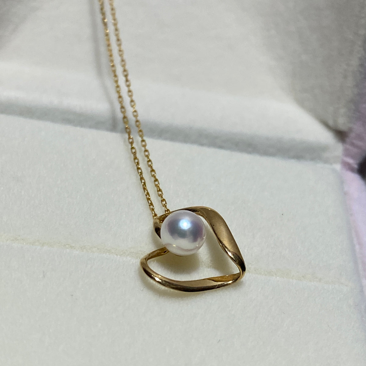 K18YG あこや真珠 パール ハート ペンダント イエローゴールド YG 18K あこや アコヤ真珠 ネックレスチャーム チャーム