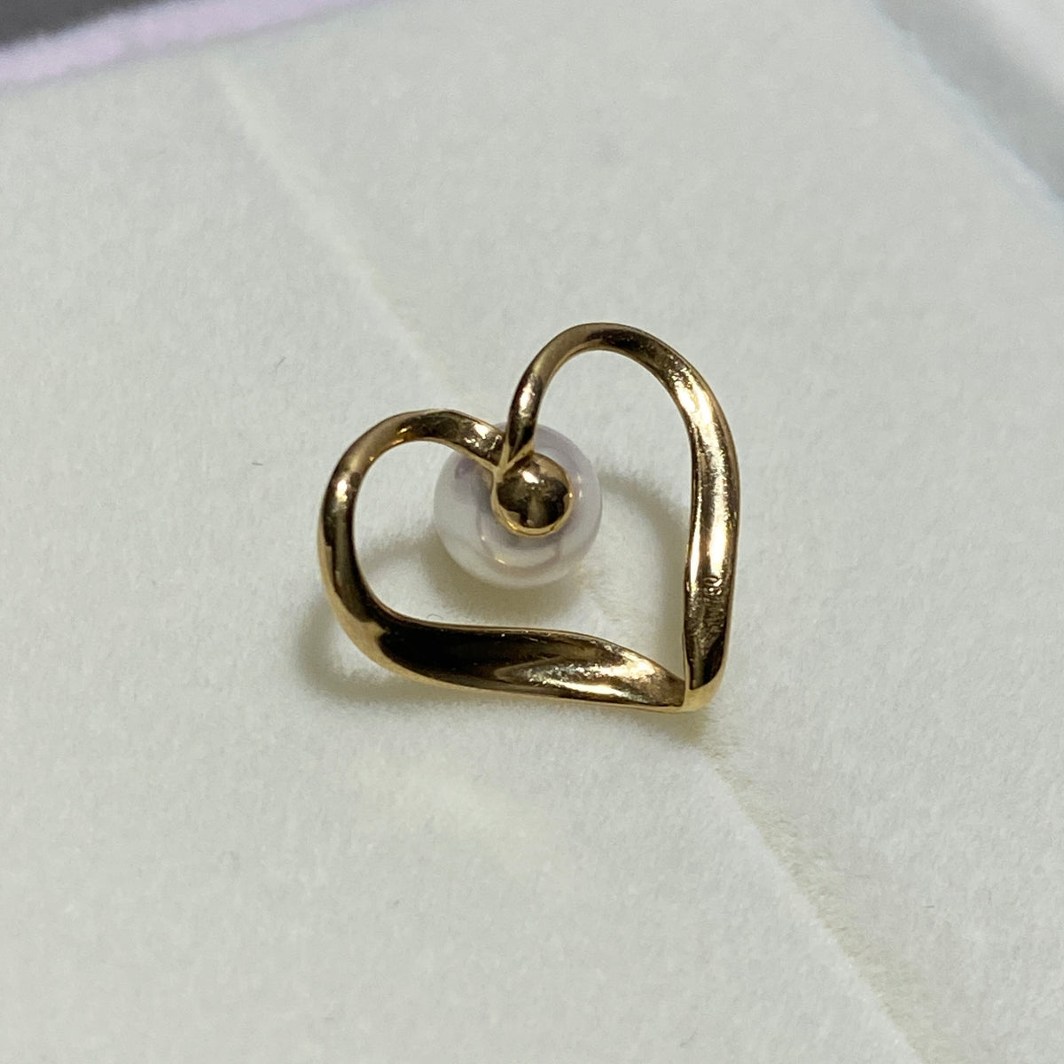 K18YG あこや真珠 パール ハート ペンダント イエローゴールド YG 18K あこや アコヤ真珠 ネックレスチャーム チャーム