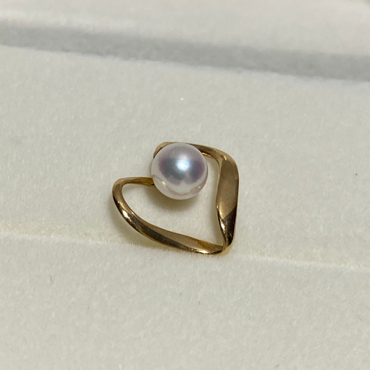 K18YG あこや真珠 パール ハート ペンダント イエローゴールド YG 18K あこや アコヤ真珠 ネックレスチャーム チャーム