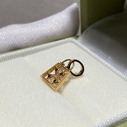 18K Yellow Gold Akoya Pearl Heart Pendant, 18K Yellow Gold, Akoya Pearl Necklace Charm