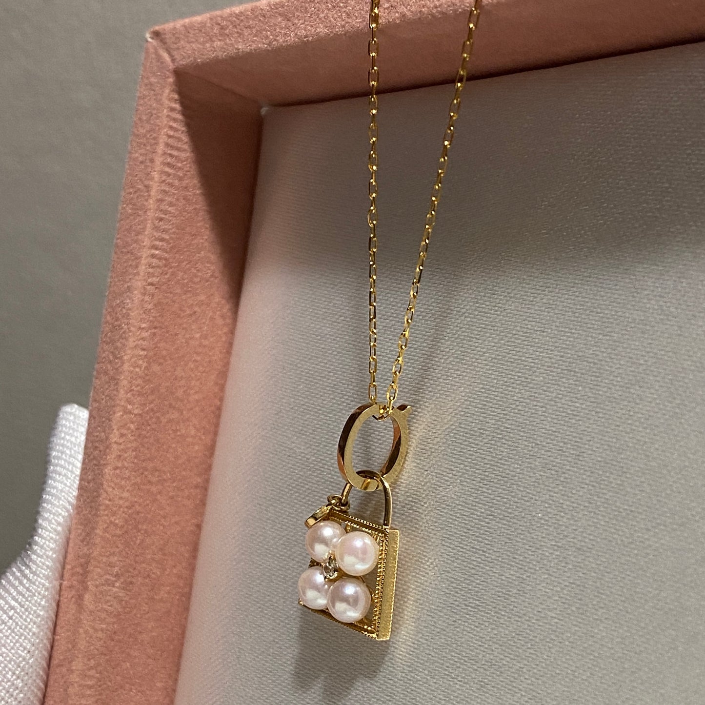 18K Yellow Gold Akoya Pearl Heart Pendant, 18K Yellow Gold, Akoya Pearl Necklace Charm