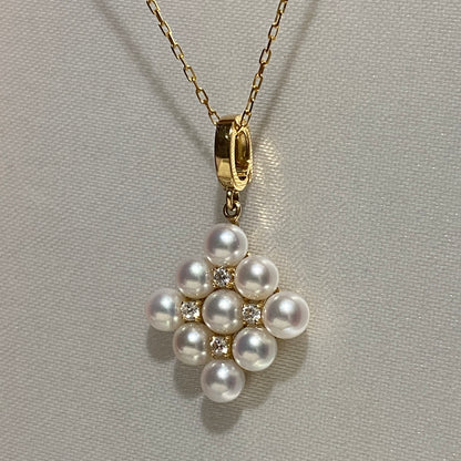 18K Yellow Gold Akoya Pearl Bracelet with Lace, 18K Akoya Pearl Lacy Bangle, Infinity 8 Wire