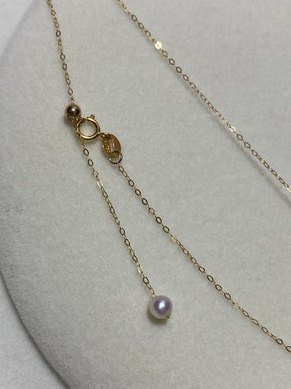 K18YG WG 白蝶真珠 オーストラリア産 ホワイトパール 一粒ペンダント スルーネックレス スライド式チェーン 18k white pearl pendant