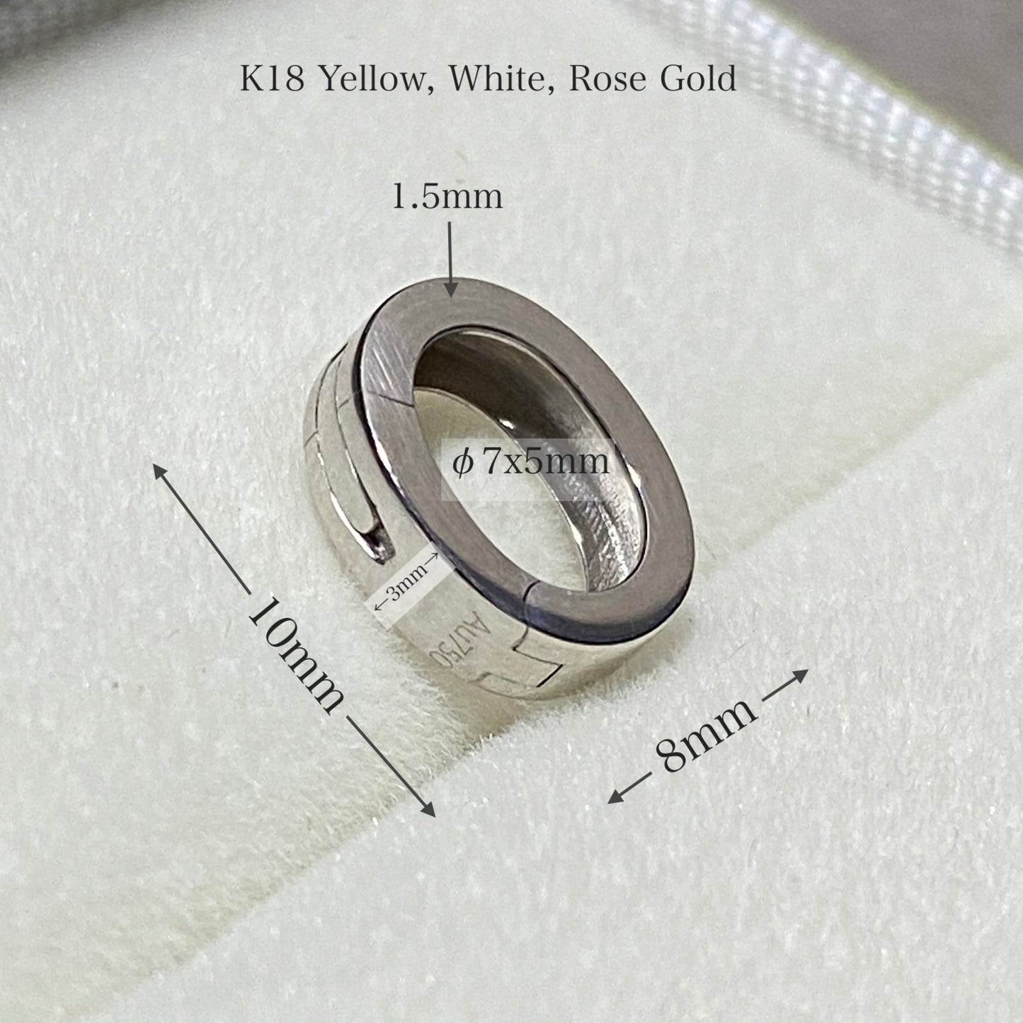 K18YG WG PG Oval Diamond Clasp Vatican Diamond 18K Yellow Gold Oval Lock Connector 
