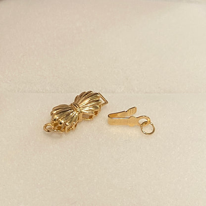 K18YG WG 中留め リボン コネクティングパーツ 貴金属パーツ 繋ぎ 18K チェーンパーツ 留め具 留め金具 イエローゴールド ホワイトゴールド