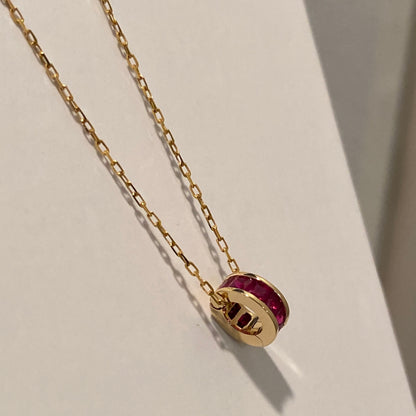 K18YG ツァボライト ルビー サファイア バチカン ネックレスチャーム ペンダント 18k スルー 開閉 パーツ ジュエリーパーツ