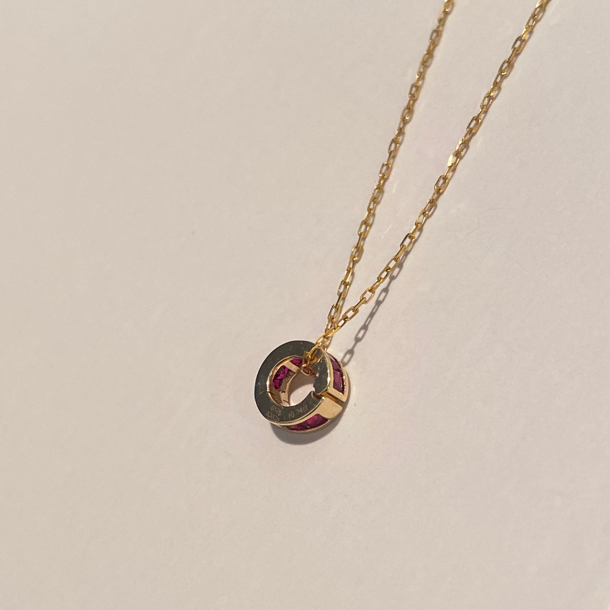K18YG ツァボライト ルビー サファイア バチカン ネックレスチャーム ペンダント 18k スルー 開閉 パーツ ジュエリーパーツ