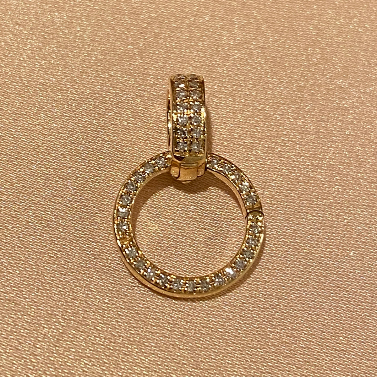 K18YG WG PG ダイヤモンド バチカン 大きめ  18金 18K 安全ロック付き 爪ロック ペンダント繋ぎ チャーム パーツ