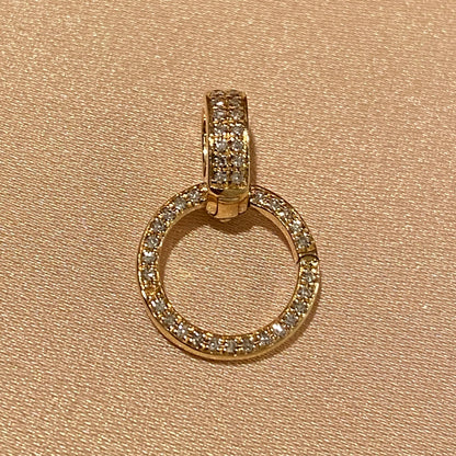 K18YG WG PG ダイヤモンド バチカン 大きめ  18金 18K 安全ロック付き 爪ロック ペンダント繋ぎ チャーム パーツ
