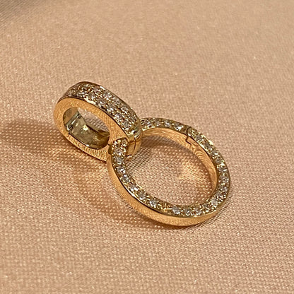 K18YG WG PG ダイヤモンド バチカン 大きめ  18金 18K 安全ロック付き 爪ロック ペンダント繋ぎ チャーム パーツ