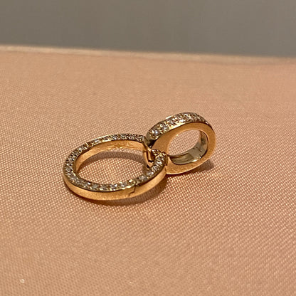 K18YG WG PG ダイヤモンド バチカン 大きめ  18金 18K 安全ロック付き 爪ロック ペンダント繋ぎ チャーム パーツ