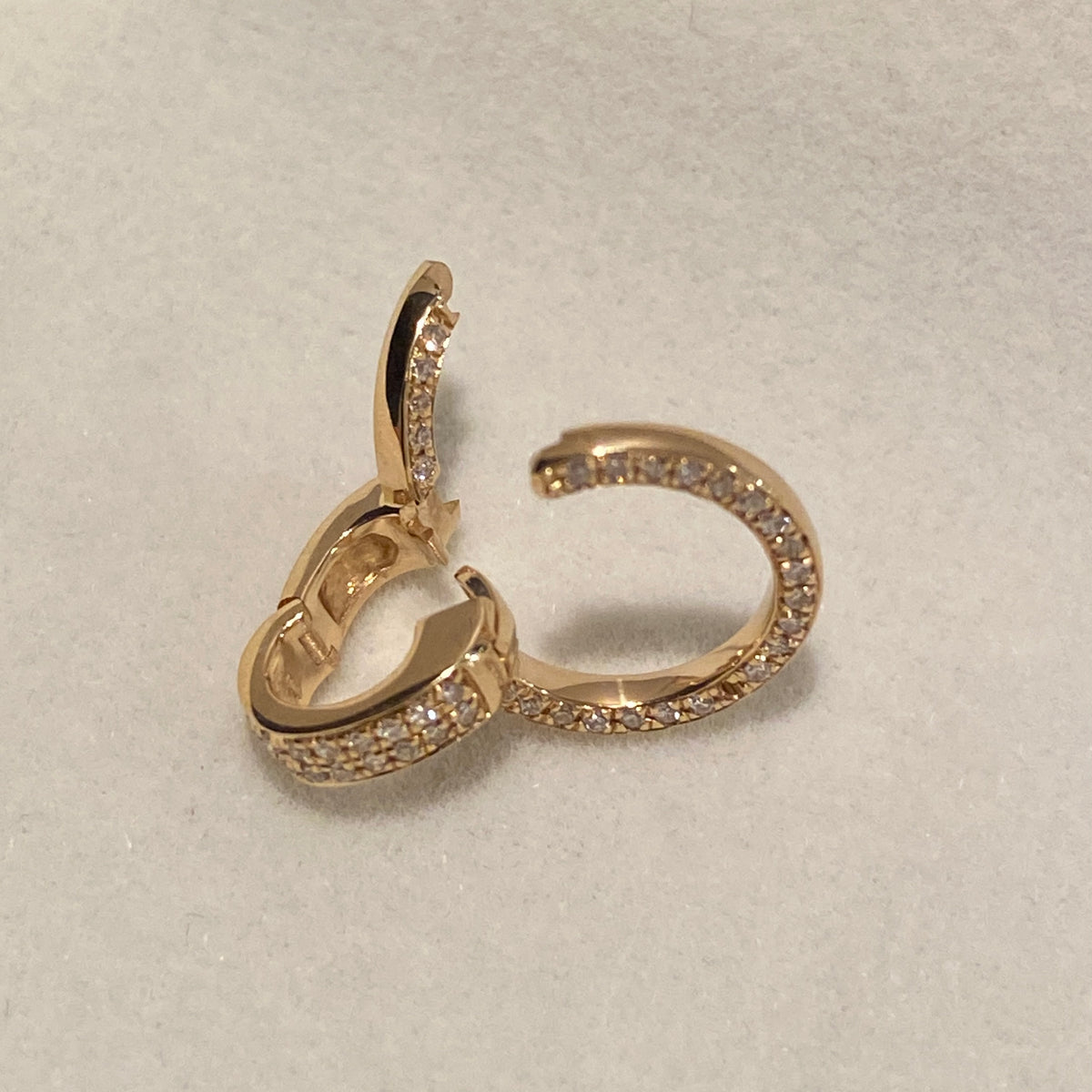 K18YG WG PG ダイヤモンド バチカン 大きめ  18金 18K 安全ロック付き 爪ロック ペンダント繋ぎ チャーム パーツ