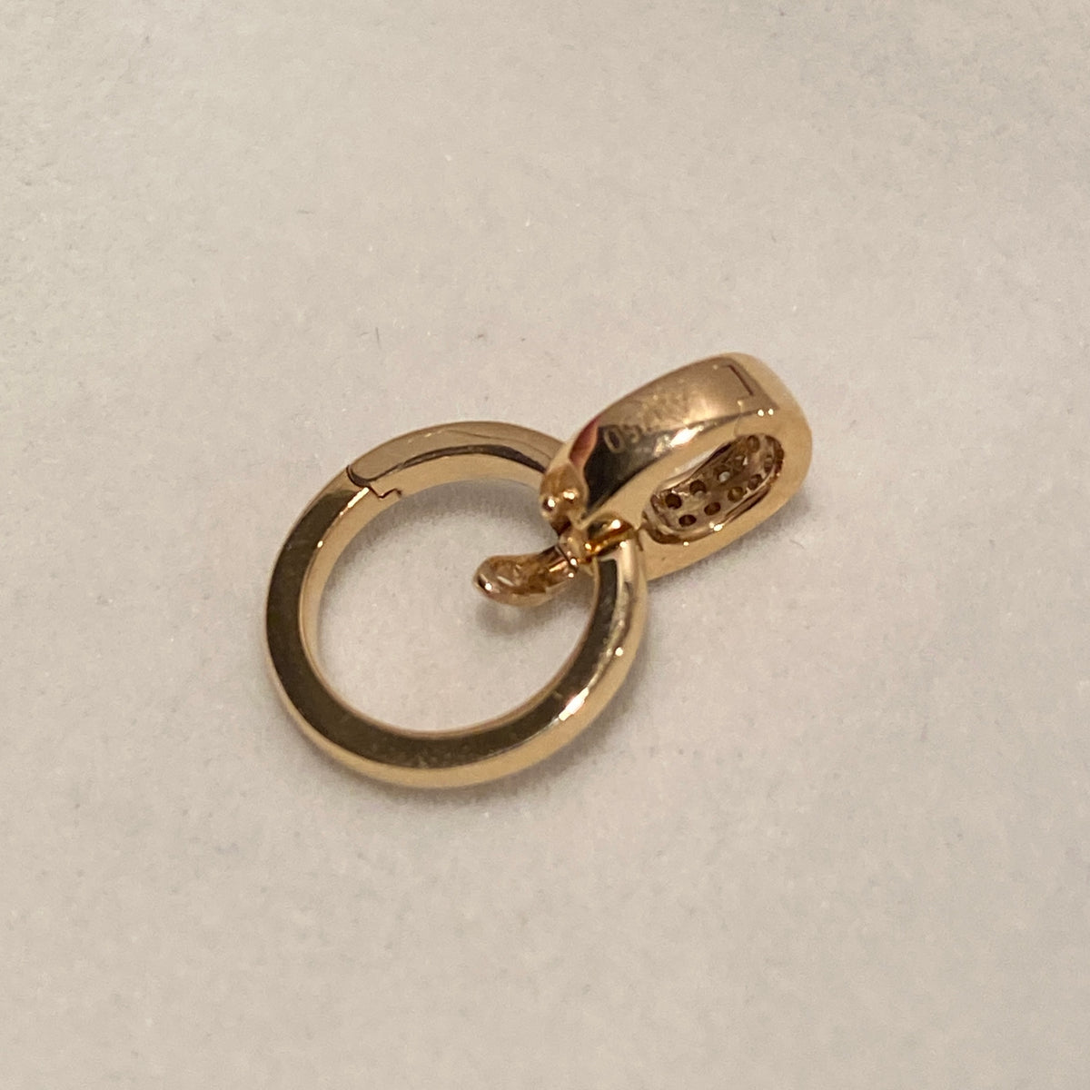 K18YG WG PG ダイヤモンド バチカン 大きめ  18金 18K 安全ロック付き 爪ロック ペンダント繋ぎ チャーム パーツ