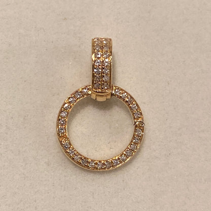 K18YG WG PG ダイヤモンド バチカン 大きめ  18金 18K 安全ロック付き 爪ロック ペンダント繋ぎ チャーム パーツ
