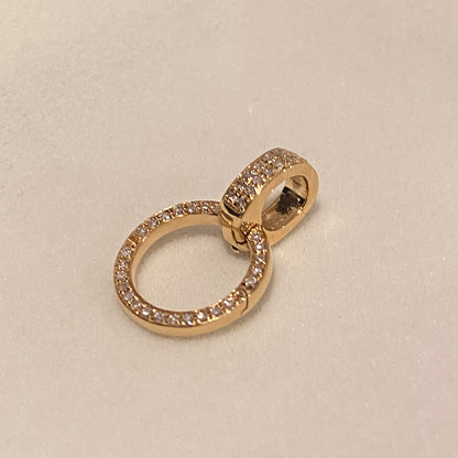 K18YG WG PG ダイヤモンド バチカン 大きめ  18金 18K 安全ロック付き 爪ロック ペンダント繋ぎ チャーム パーツ