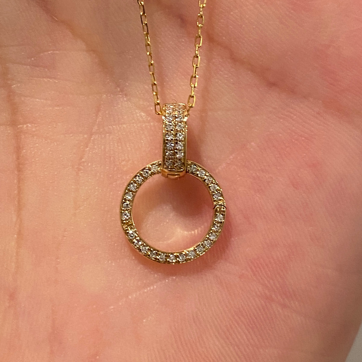 K18YG WG PG ダイヤモンド バチカン 大きめ  18金 18K 安全ロック付き 爪ロック ペンダント繋ぎ チャーム パーツ