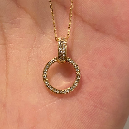 K18YG WG PG ダイヤモンド バチカン 大きめ  18金 18K 安全ロック付き 爪ロック ペンダント繋ぎ チャーム パーツ