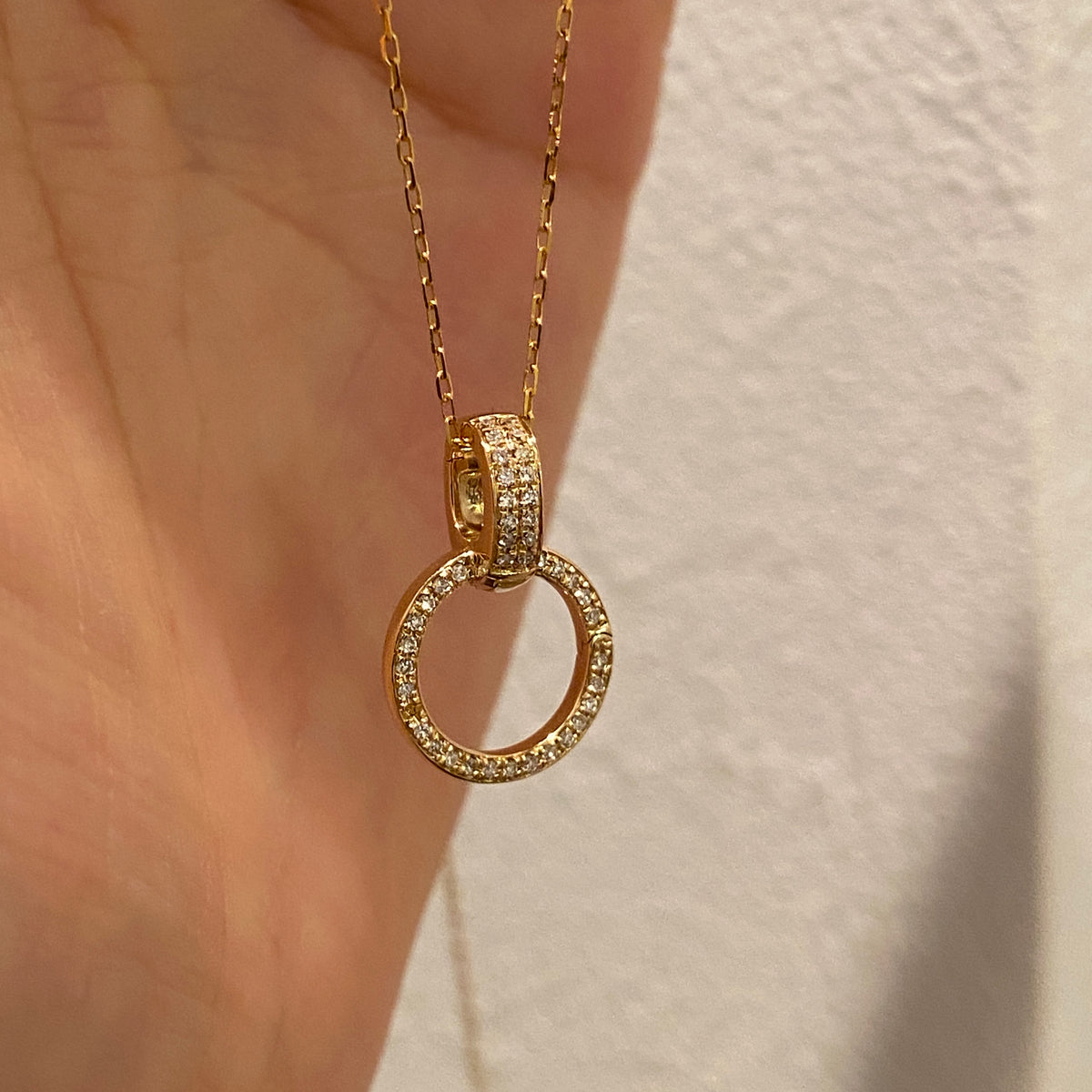 K18YG WG PG ダイヤモンド バチカン 大きめ  18金 18K 安全ロック付き 爪ロック ペンダント繋ぎ チャーム パーツ