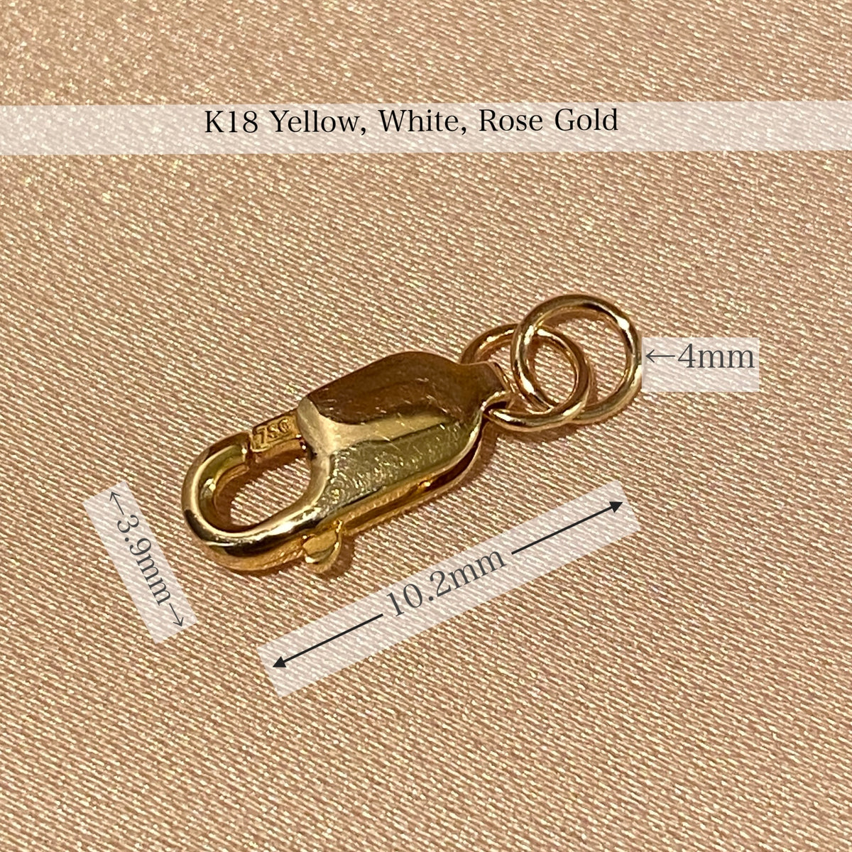 K18YG PG WG カニカン ヒキワ 引き輪 チェーンパーツ ひきわ 18K